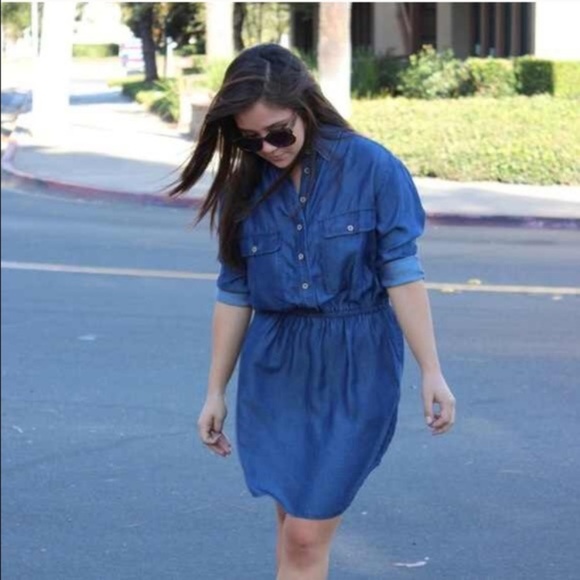 Relished Dresses & Skirts - Relished Blue Chambray Shirt Button Front Dress